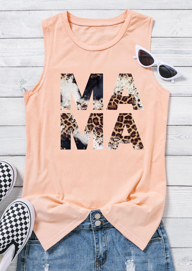 

Leopard Mama Sleeveless Tank - Pink, 529174