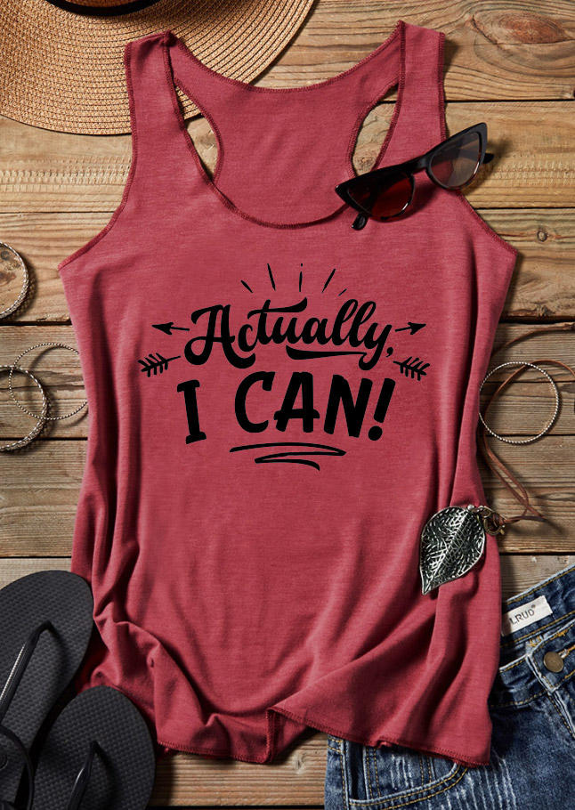 

Actually I Can Racerback Tank - Brick Red, 529150