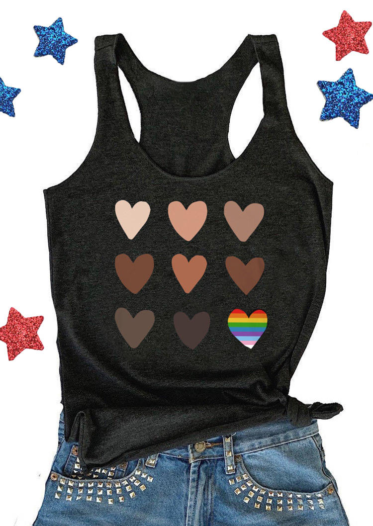 

Valentine Heart Racerback Sleeveless Tank - Dark Grey, 529170