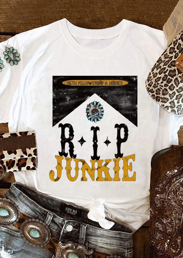 Rip Junkie Turquoise T-Shirt Tee - White