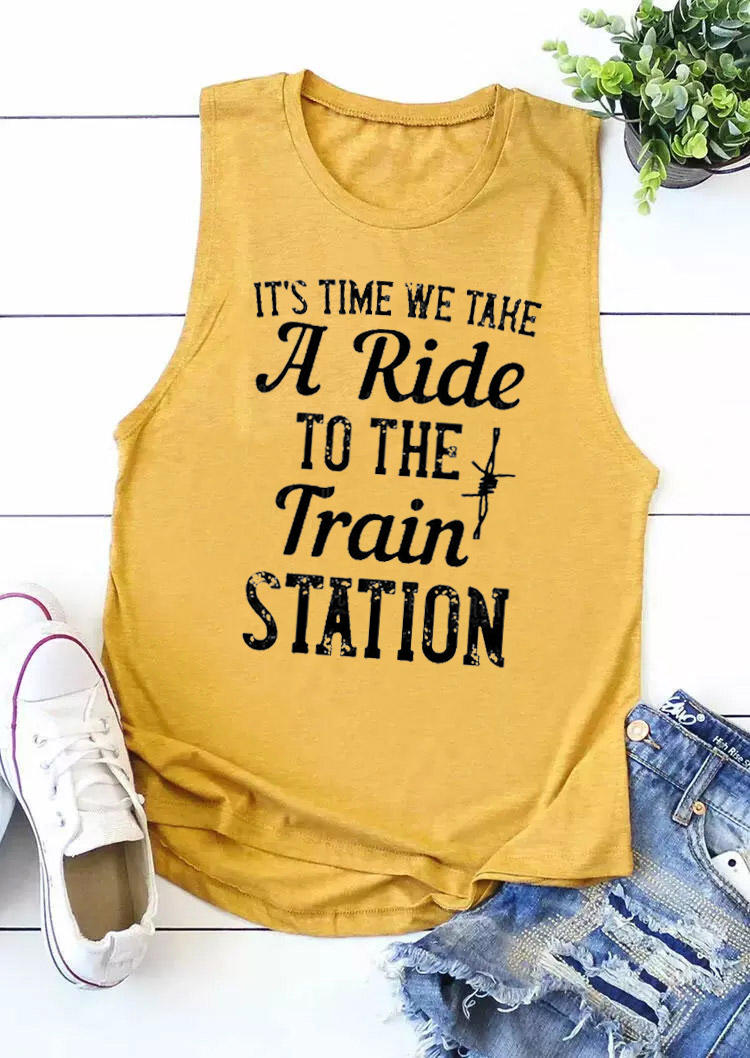 

It' Time We Take A Ride To The Train Station Tank - Yellow, 529129