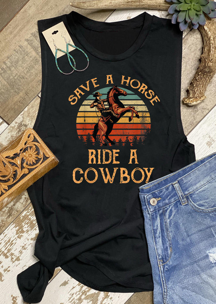 

Save A Horse Ride A Cowboy Tank - Black, 529193