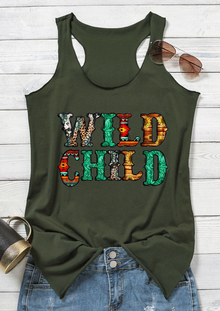 

Wild Child Leopard Racerback Tank - Army Green, 529455