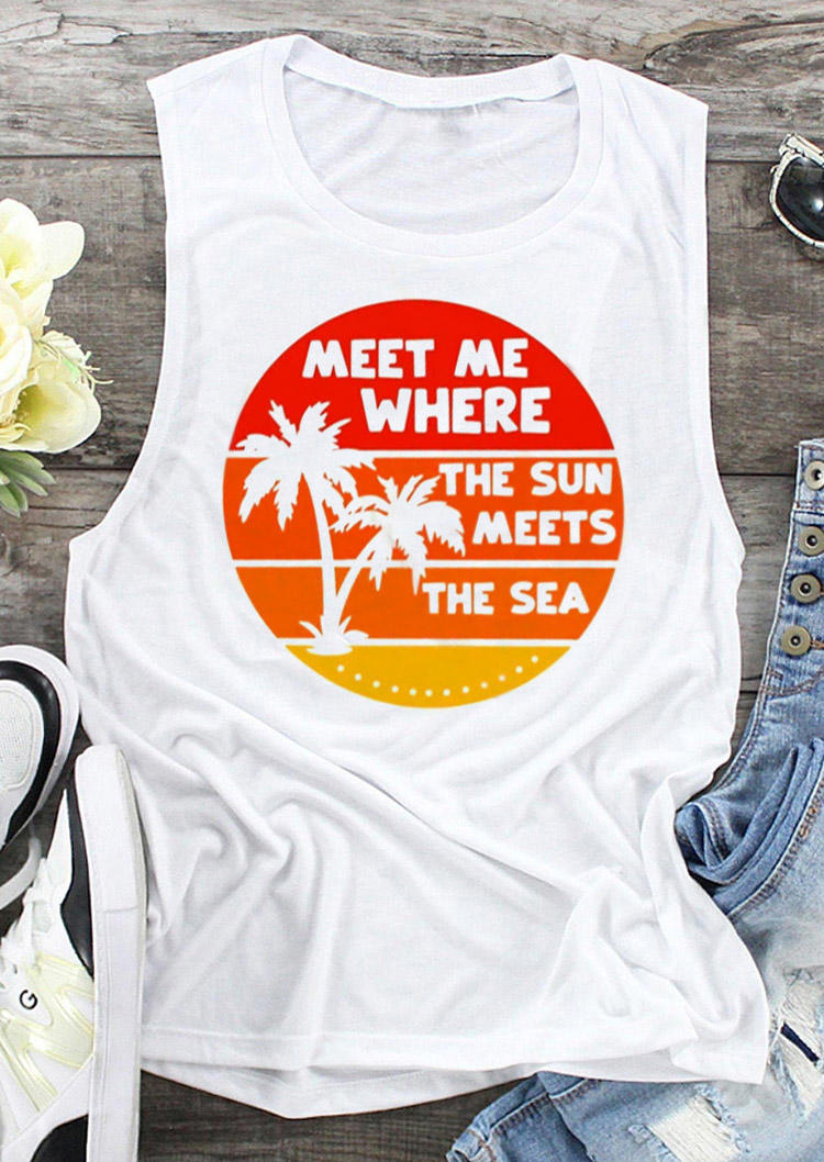 

Meet Me Where The Sun Meet The Sea Tank - White, 529508