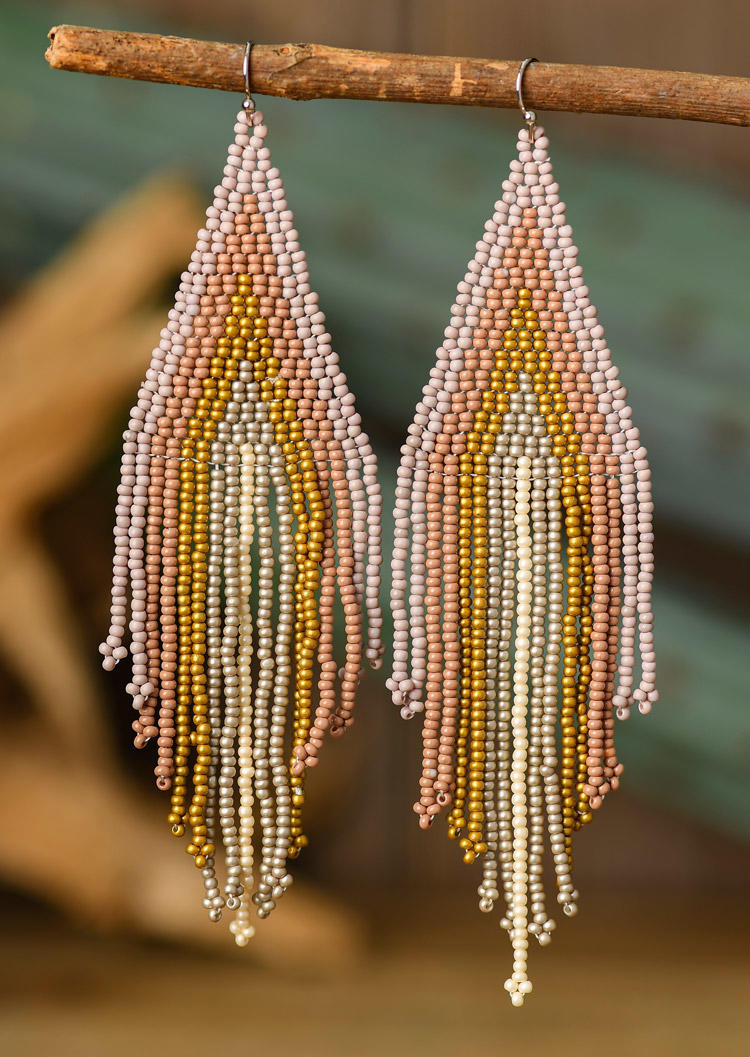 

Beading Tassel Hook Earrings, Pattern2, 527619