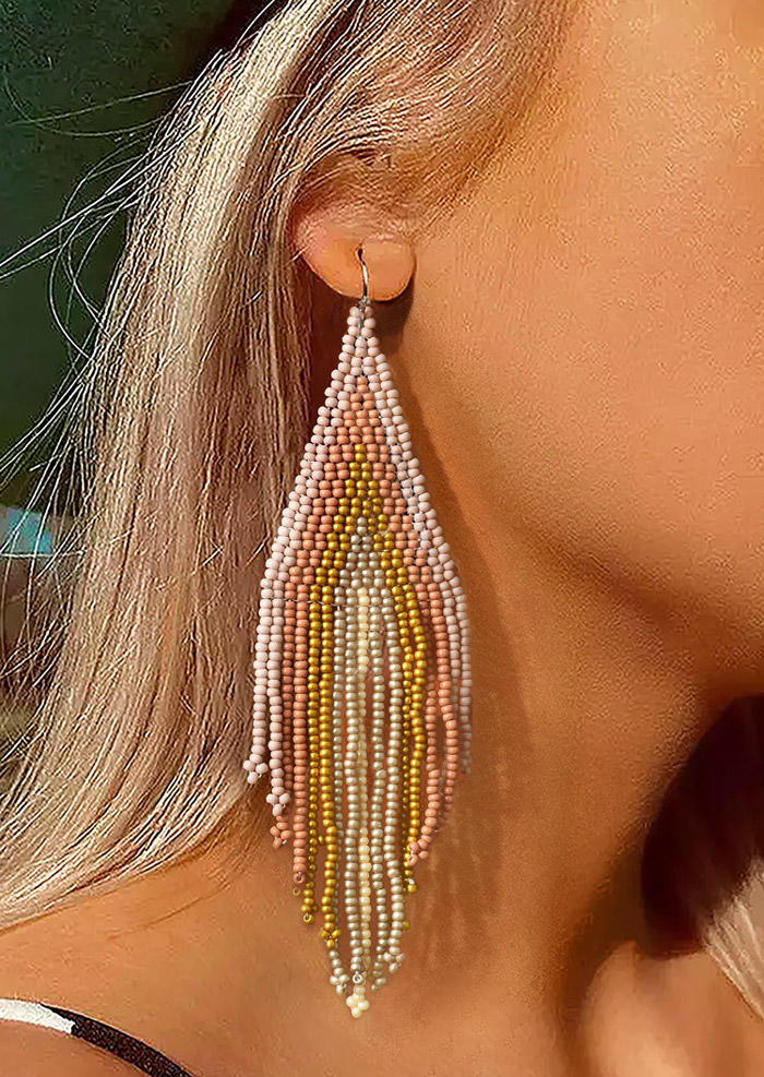 Beading Tassel Hook Earrings