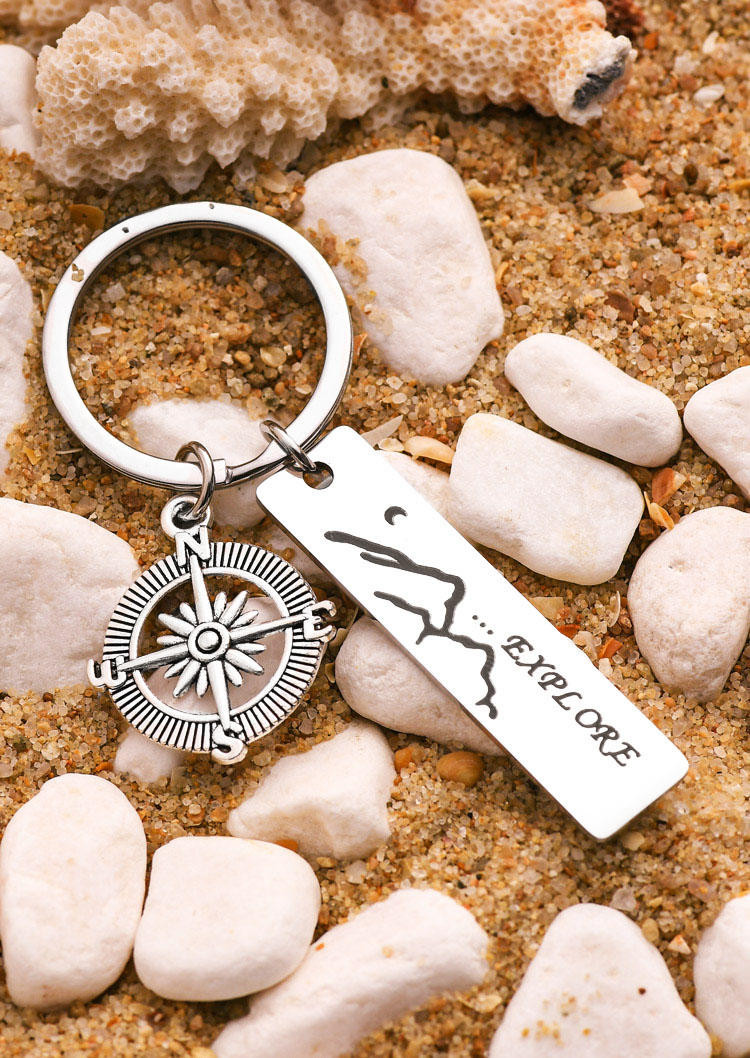

Explore Compass Stainless Steel Keychain, Silver, 529347