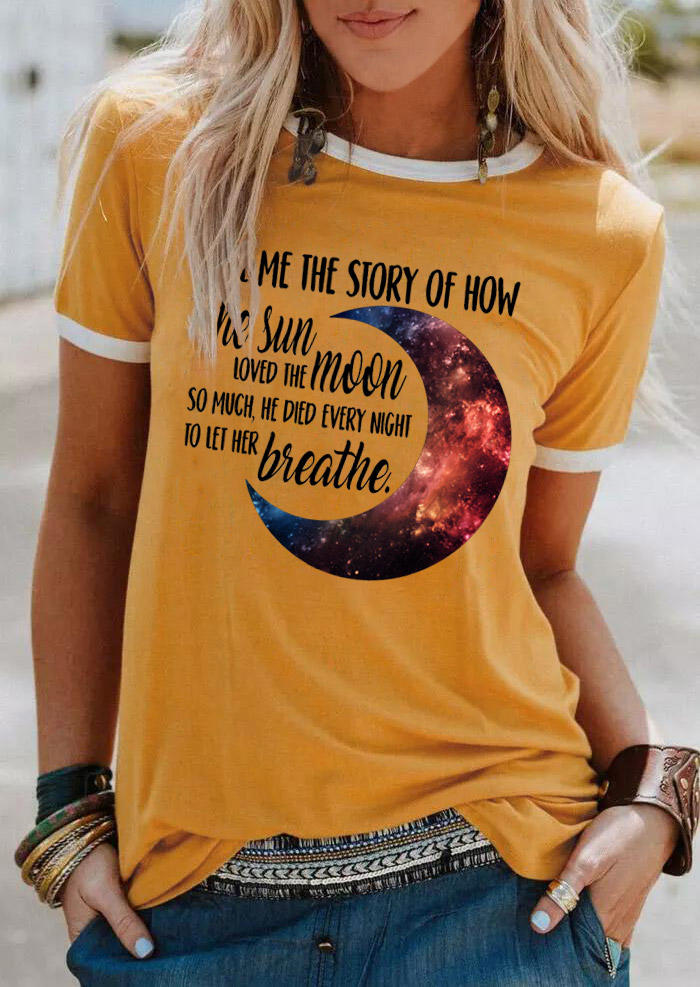 

The Sun Loved The Moon T-Shirt Tee - Yellow, 529524