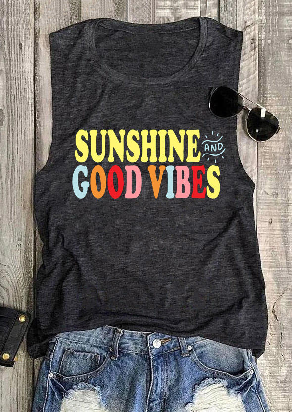 

Sunshine And Good Vibes Tank - Dark Grey, 529531