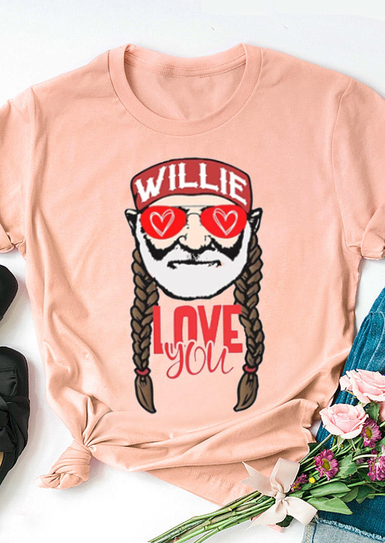 

Willie Love You T-Shirt Tee - Pink, 529534