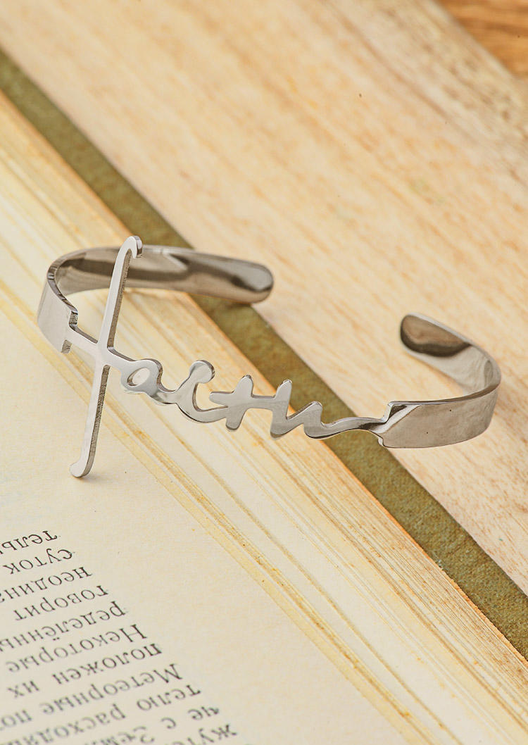 

Faith Stainless Steel Bracelet, Silver, 527873