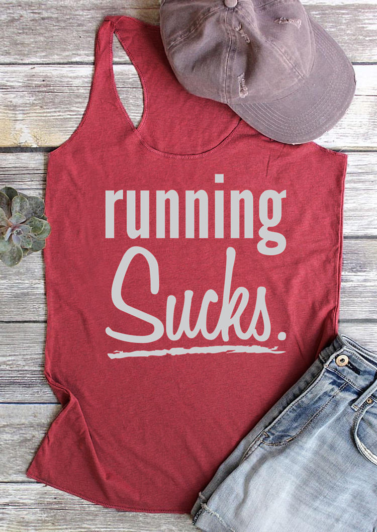 

Running Sucks Racerback Tank - Brick Red, 529482