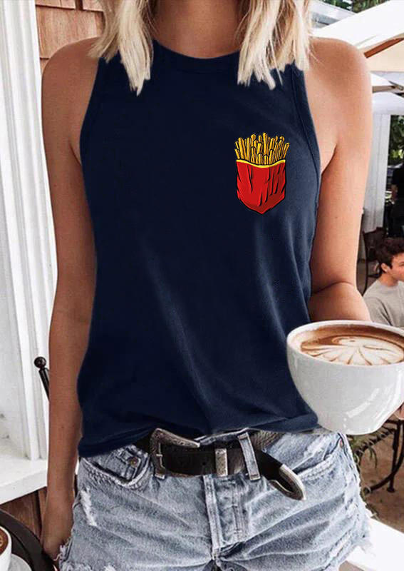 

Potato Chips Sleeveless Tank - Navy Blue, 529492