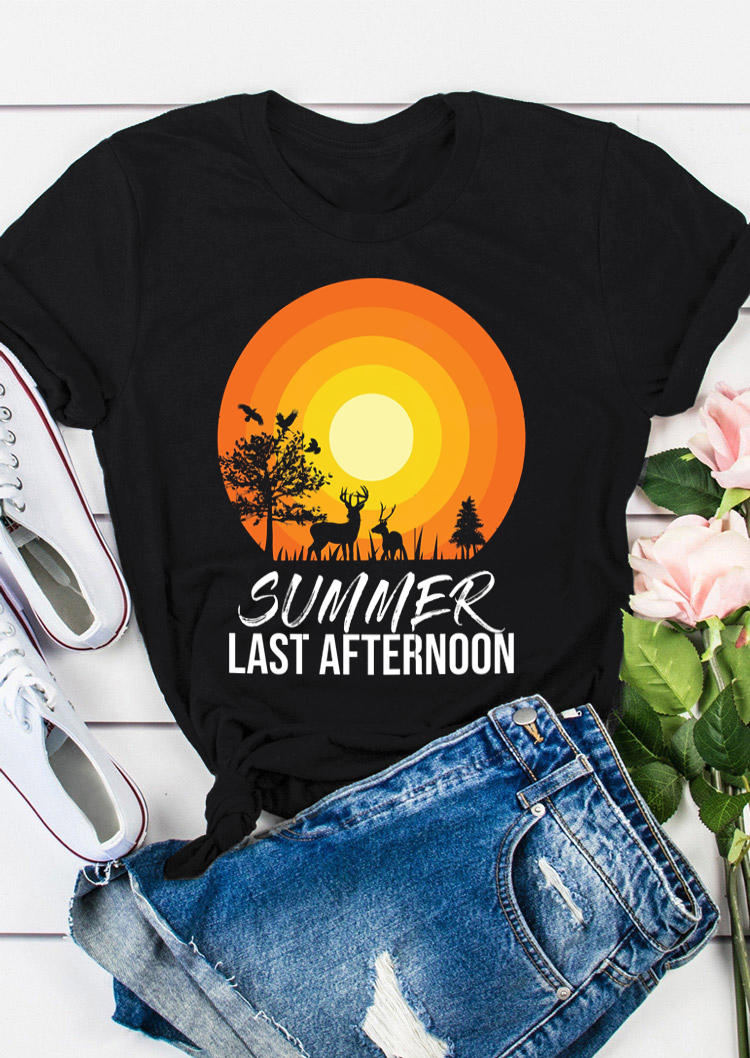

Sunmmer Last Afternoon T-Shirt Tee - Black, 529601