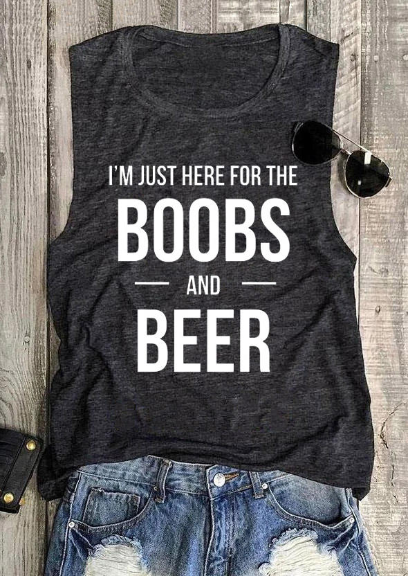 

I' Just Here For The Boobs And Beer Tank - Dark Grey, 529635