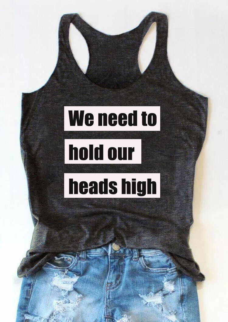 

We Need To Hold Our Heads High Racerback Tank - Dark Grey, 529719
