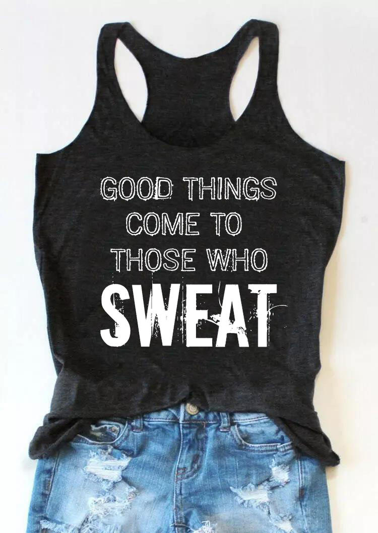 

Good Things Come To Those Who Sweat Racerback Tank - Dark Grey, 529602