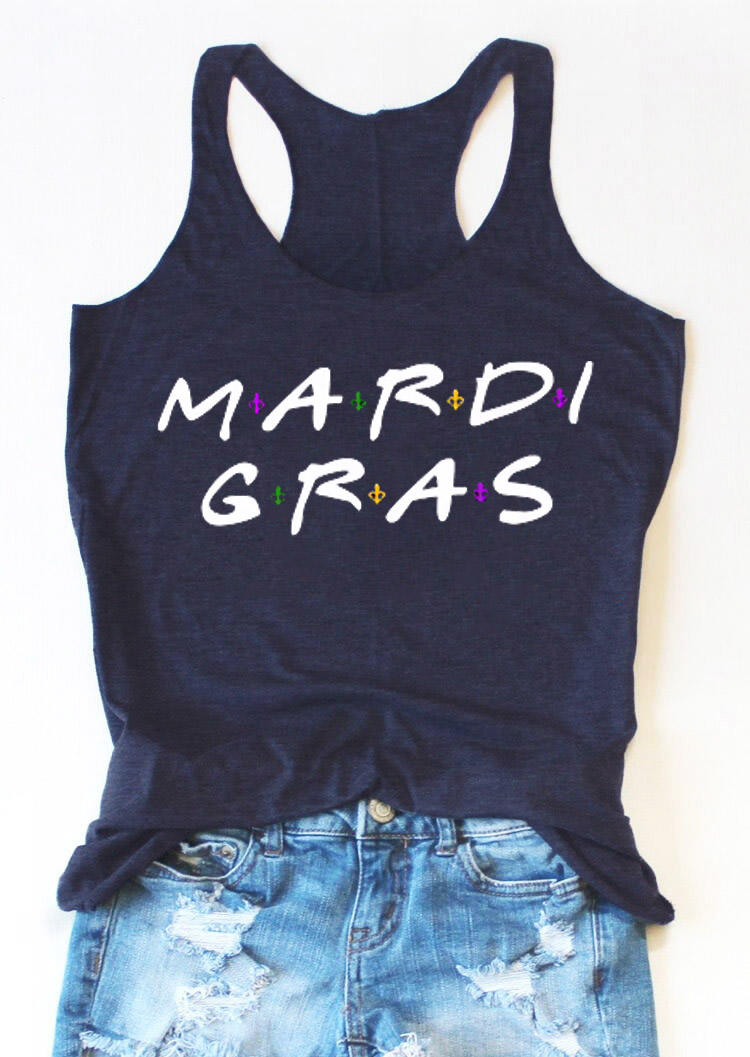 

Mardi Gras Racerback Tank - Navy Blue, 529649