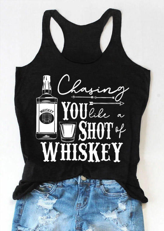 

Chasing You Like A Shot Of Whiskey Racerback Tank - Black, 529700