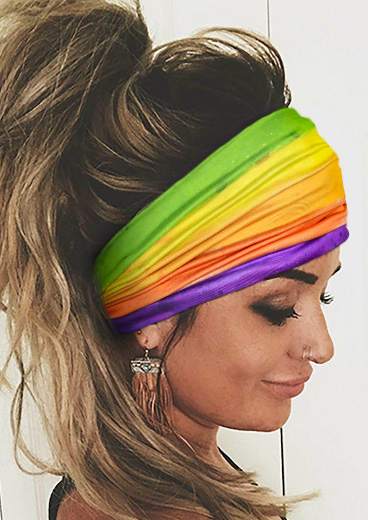 

Color Block Gradient Yoga Wide Headband, Pattern2, 527809