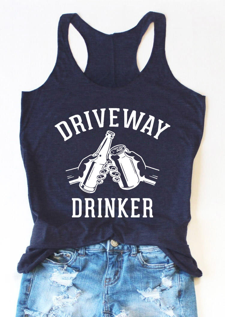 

Driveway Drinker Beer Party Racerback Tank - Navy Blue, 529662