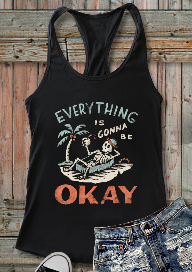 

Everything Is Gonna Be Okay Racerback Tank - Black, 529668