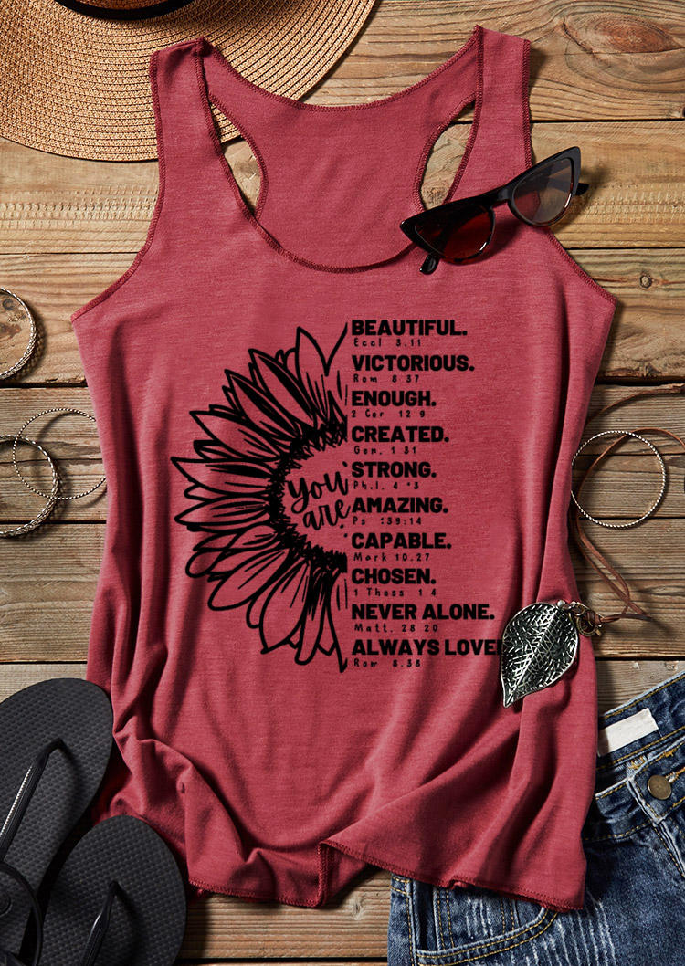 

Sunflower Inspiration Racerback Tank - Brick Red, 529693