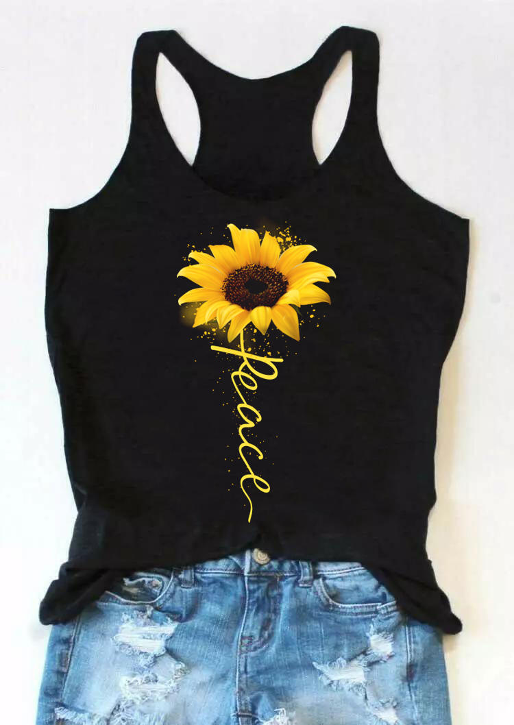 

Sunflower Peace Racerback Tank - Black, 529962