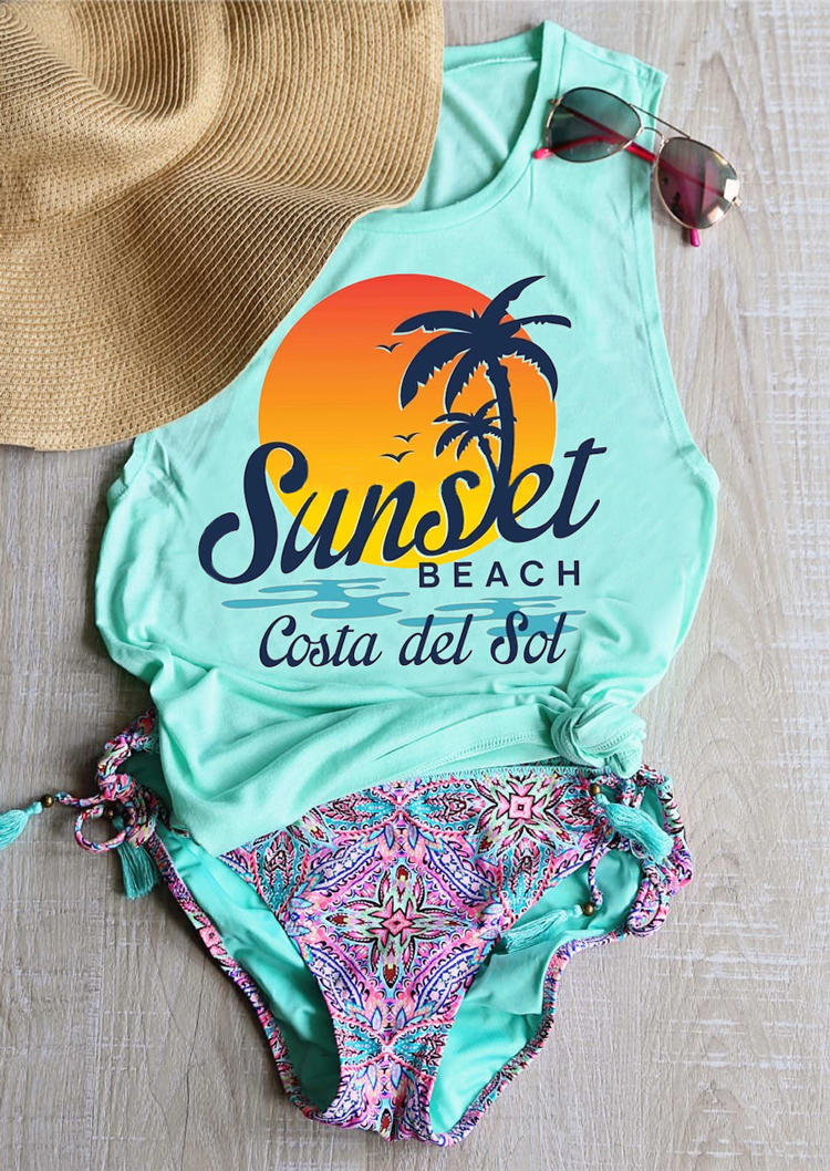 

Sunset Beach Costa Del Sol Tank - Cyan, 529972