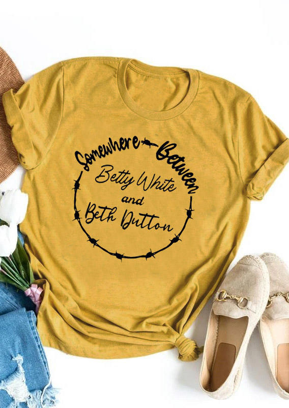 

Somewhere Between Betty White T-Shirt Tee - Yellow, 530214