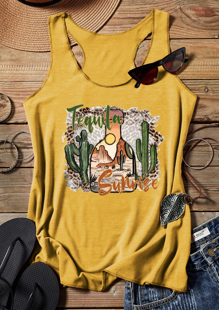 

Tequila Sunrise Cactus Racerback Tank - Yellow, 529111