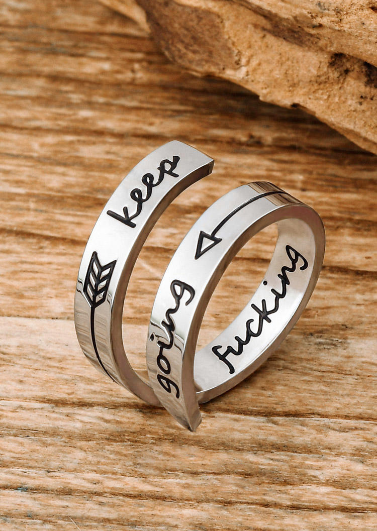 

Keep Going Titanium Steel Ring - Silver, 528408