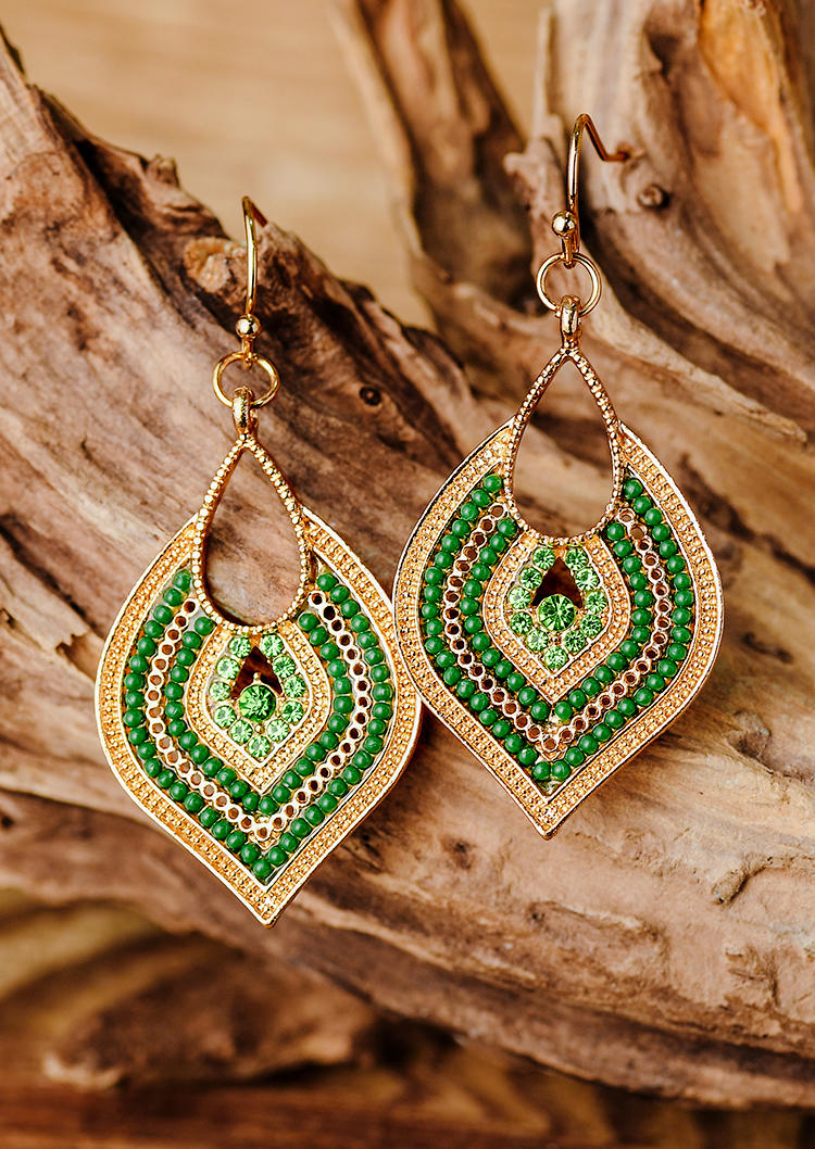 Hollow Out Rhinestone Alloy Earrings