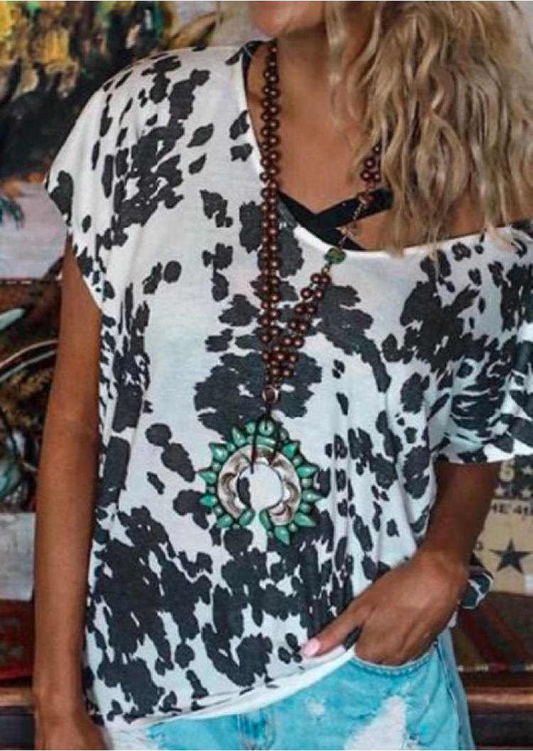

Short Sleeve O-Neck Blouse, Multicolor, SCM000299