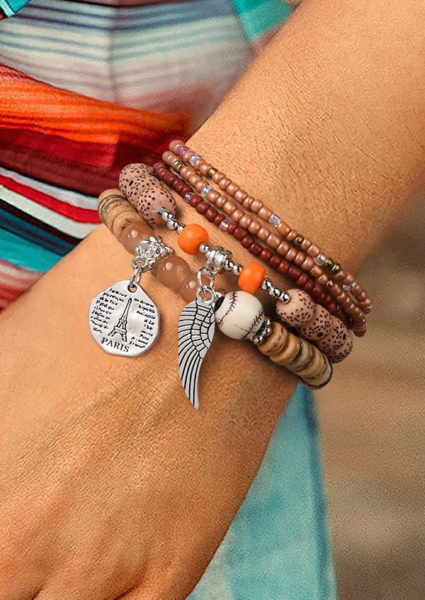

Angel Wings Beading Pendant Bracelet, Pattern2, 528271