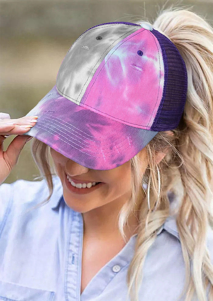 

Tie Dye Mesh Splicing Baseball Cap, Pattern1, 529359