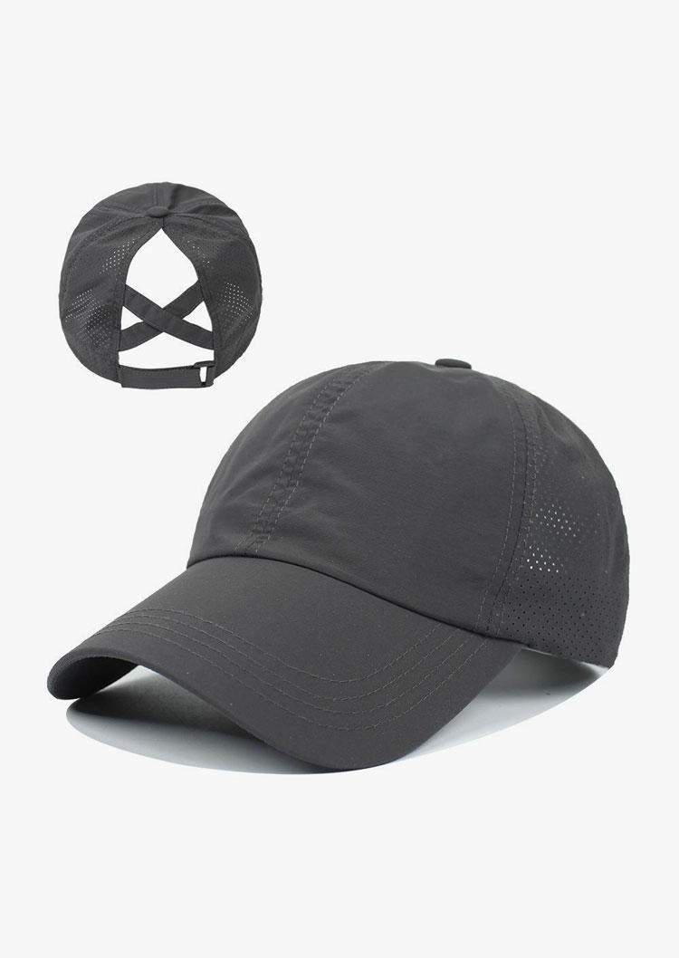 Breathable Hollow Out Criss-Cross Ponytail Baseball Cap