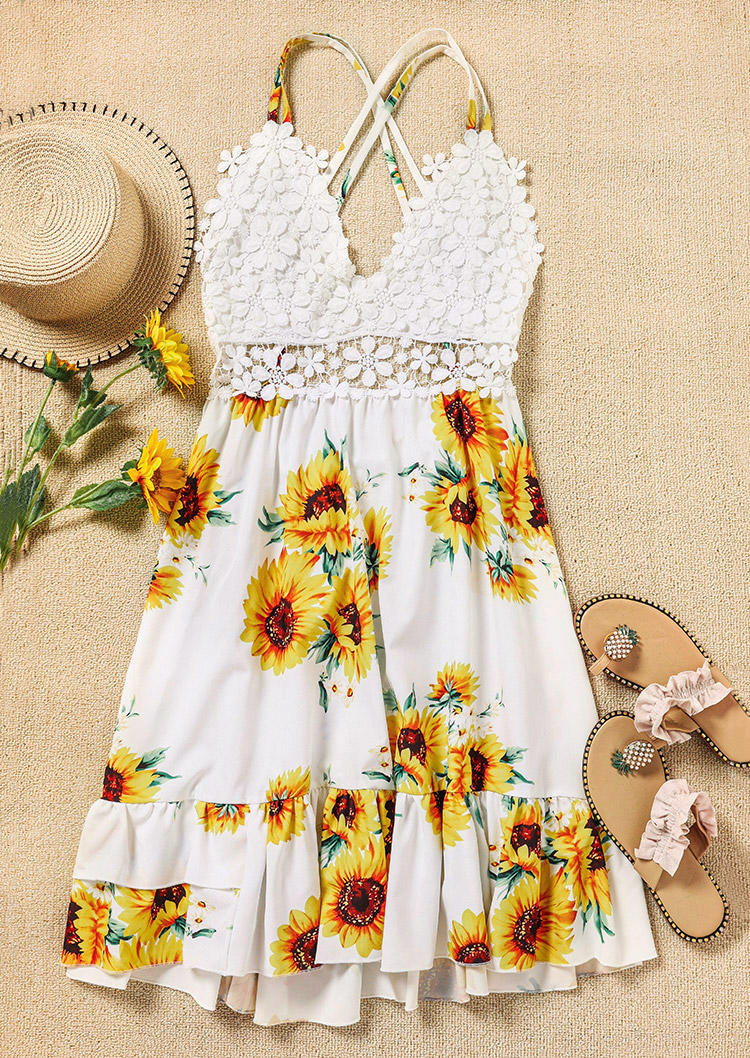 Short 2024 sunflower dress