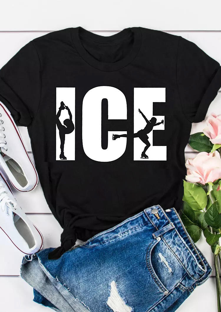 

Winter Olympics Ice Skating T-Shirt Tee - Black, 530498