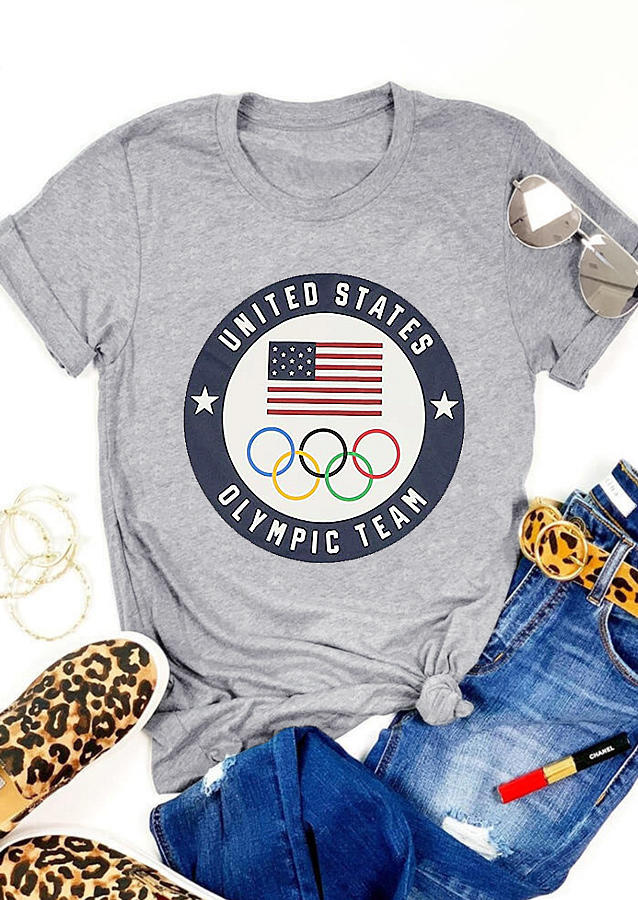 

Winter Olympics United States Olympic Team T-Shirt Tee - Gray, 530504