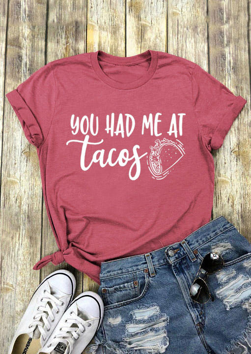 Kaufen You Had Me At Tacos T-Shirt Tee - Brick Red. Bild