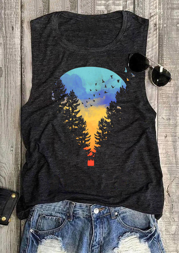 

Sunset Sleeveless Tank - Dark Grey, 530649