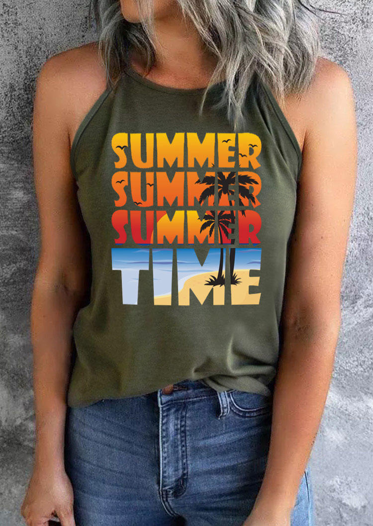 

Summer Time Coconut Tree Tank - Army Green, 530662