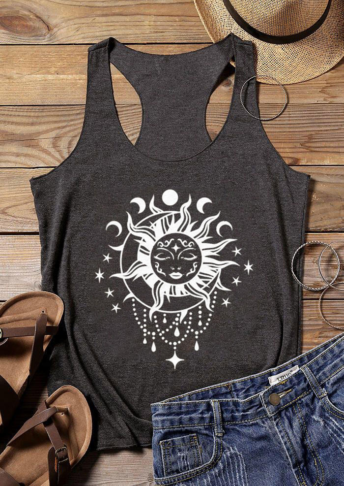 

Sun Moon Star Racerback Tank - Dark Grey, 530666