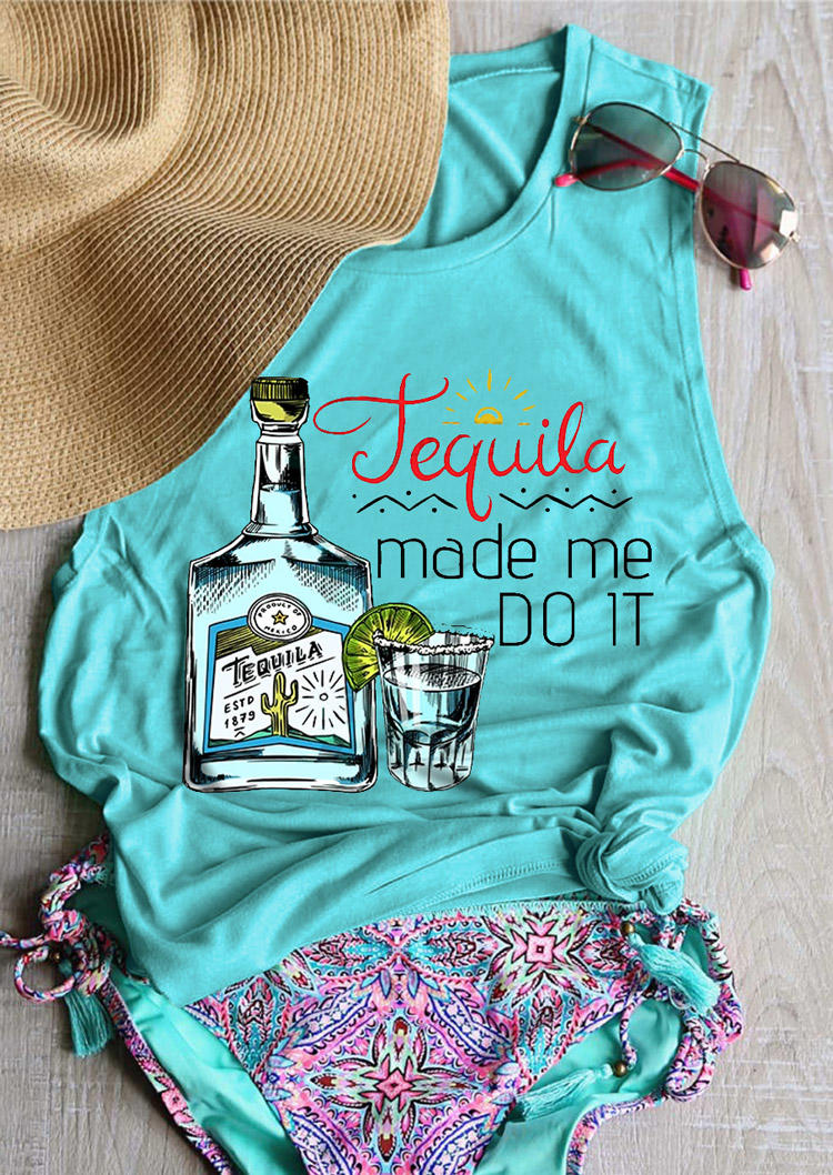 

Tequila Made Me Do It Tank - Cyan, 530658