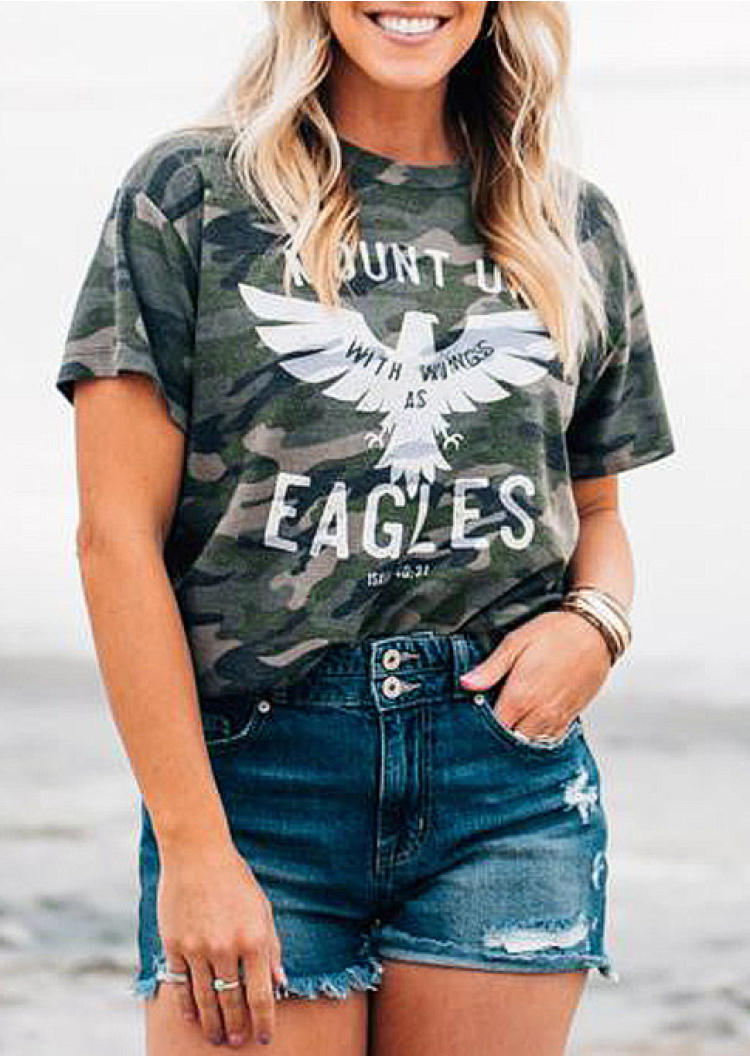 Camouflage Mount Up With Wings As Eagles T-Shirt Tee SCM000182