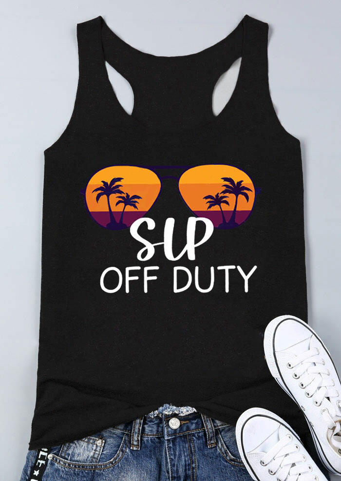

Slp Off Duty Coconut Tree Racerback Tank - Black, 530703