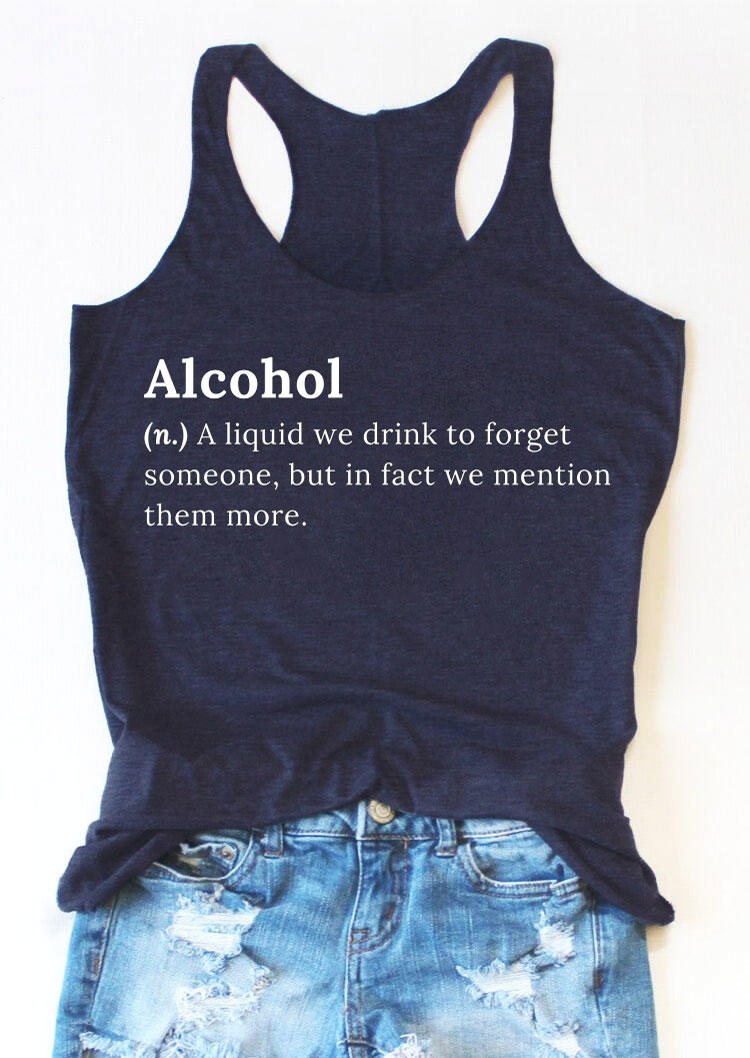 

Alcohol Sleeveless Racerback Tank - Navy Blue, 530715