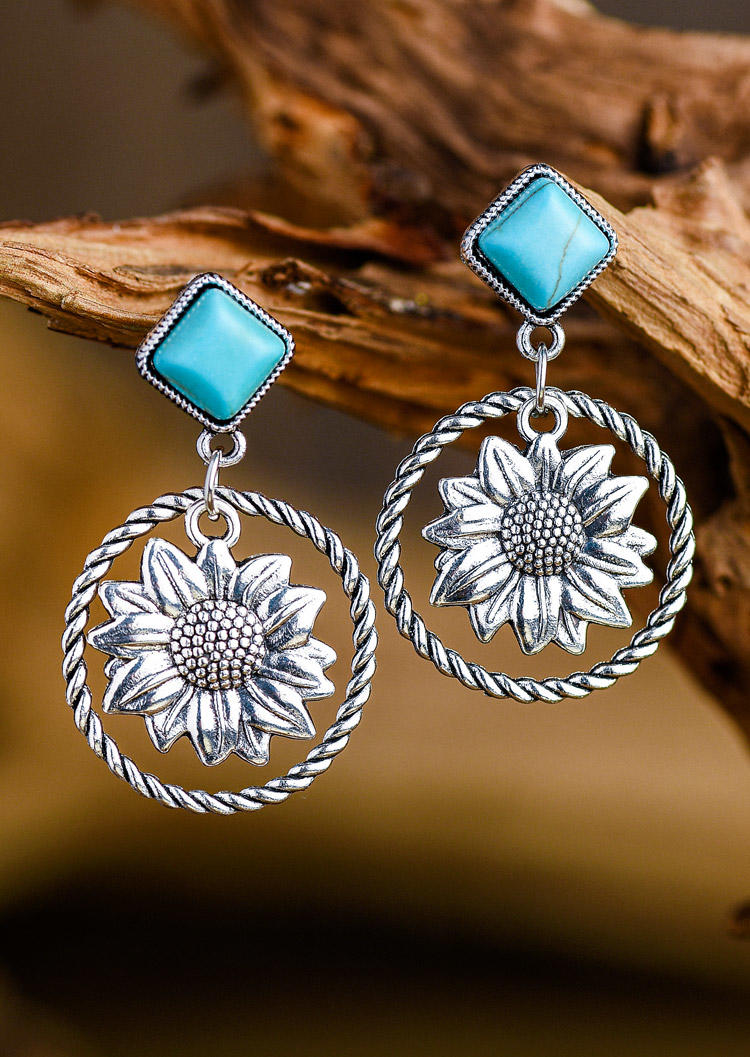 

Sunflower Cactus Turquoise Earrings, Pattern2, 530560