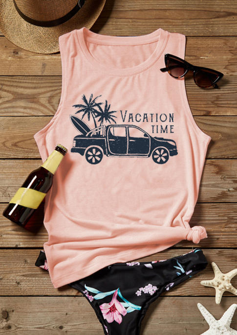 

Vacation Time Coconut Tree Truck Tank - Pink, 530792